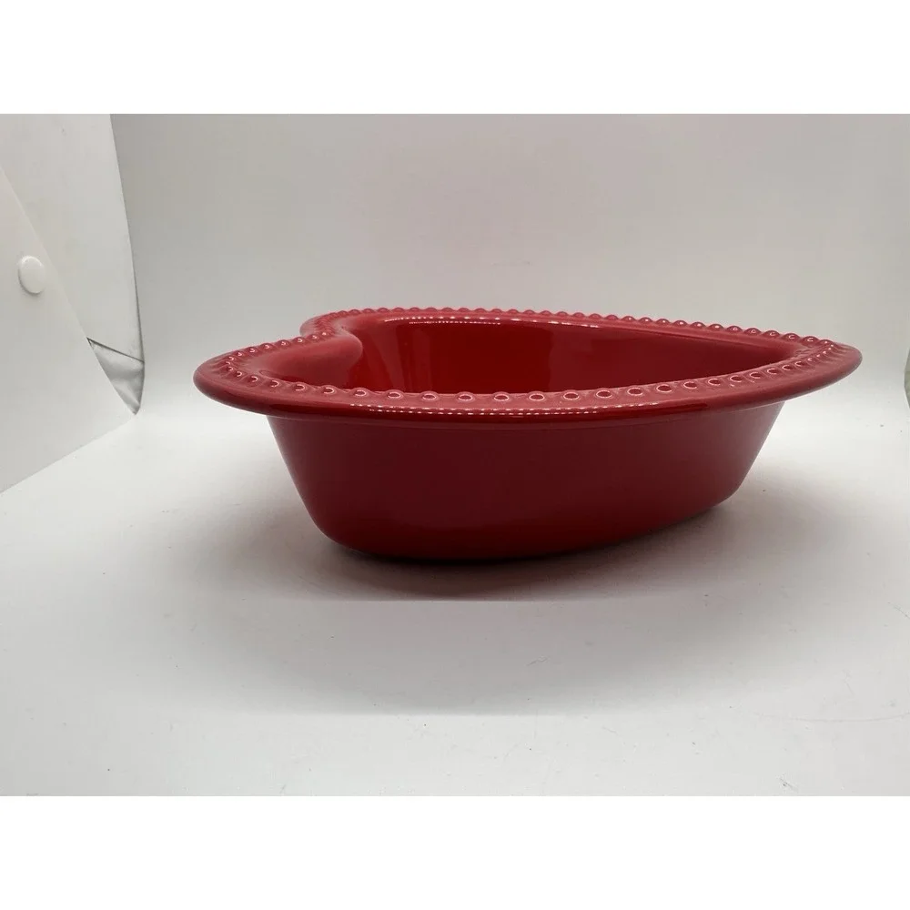 Chantal Red Heart Shaped‎ Bowl Dish 3 cup 93-HBB15 Bake Freeze Serve Stoneware